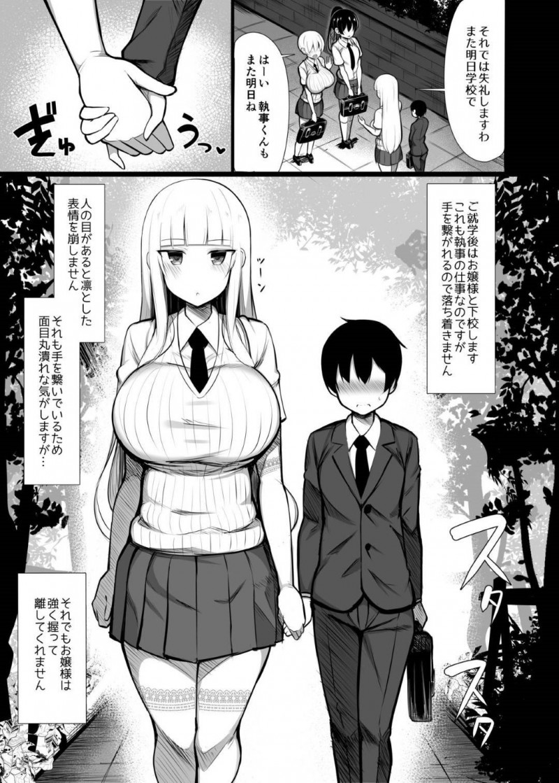 【エロ漫画】お嬢様に拾われたショタは執事兼愛玩動物として扱われていた。お嬢様に赤ちゃんプレイされながら、イチャラブ中出しセックス【じゃっこ】