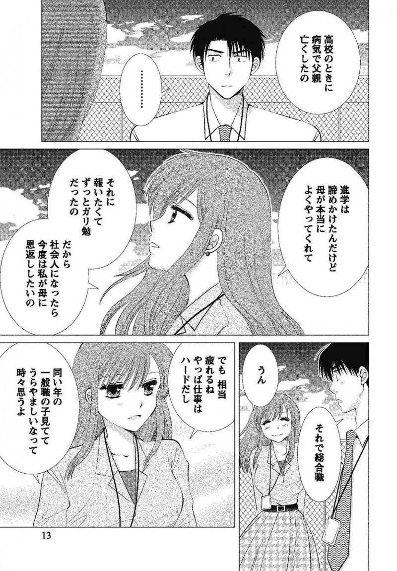 【エロ漫画】ひょんな事から同僚の男と付き合うようになったOLお姉さん…休憩時間にエッチな展開になった二人は欲望にまかせて屋上で開放セックスしてしまう！