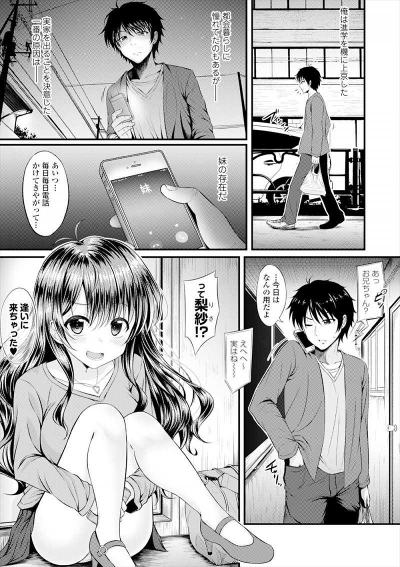 【エロ漫画】かわいすぎる妹に逆夜這いされていて一線だけは超えないように寝たフリをしていた兄が一人暮らしを始め、押しかけてきた妹に告白されながら手コキされついに理性が崩壊しいちゃラブ中出し近親相姦してしまう！